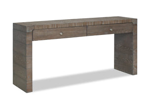 Table de salon moderne Avalon de 60 po en bois massif avec rangement - brune