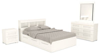  Ensemble de chambre à coucher Riley 6 pièces avec lit matelot double et tête de lit - blanc