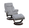 Fauteuil pivotant inclinable Easton antistress de 33,5 po en tissu de chenille gris argenté avec repose-pieds