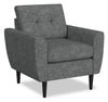 Fauteuil modulaire BLOK de Scott Living de 37,79 po en tissu avec accoudoirs évasés et coussins réversibles - gris acier