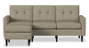 Sofa modulaire BLOK de Scott Living de 88,97 po en tissu taupe avec fauteuil long, accoudoirs à l’anglaise et coussins réversibles