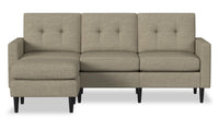  Sofa modulaire BLOK de Scott Living de 88,97 po en tissu taupe avec fauteuil long, accoudoirs à l’anglaise et coussins réversibles