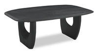  Table à café moderne Abbot de 48 po en bois massif - noire