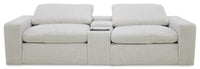  Sofa sectionnel à inclinaison électrique modulaire Sky 3 pièces en tissu avec console et coussins en duvet et plumes - blé Nathan