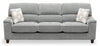 Sofa Lyric de 88,1 po en tissu de chenille gris avec coussins de siège réversibles, coussins décoratifs et pattes en bois