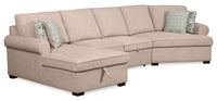  Sofa-lit sectionnel enveloppant de droite Haven de Scott Living 3 pièces en tissu de chenille avec rangement - taupe