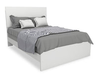  Lit à panneaux Riley avec tête de lit et cadre de lit pour enfants, fabriqué au Canada, blanc - format lit double
