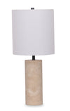 Lampe de table moderne Rocco de 25 po en pierre - travertin naturel