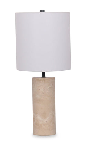 Lampe de table moderne Rocco de 25 po en pierre - travertin naturel