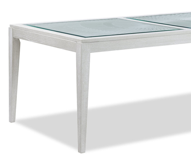Table de salle à manger Vida de 78 po (L) avec incrustations en verre - sable
