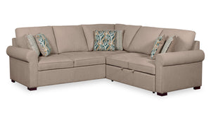 Sofa-lit sectionnel de droite Haven de Scott Living 3 pièces en tissu de chenille taupe