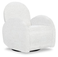  Fauteuil d’appoint pivotant, coulissant et inclinable Shay de 33 po en tissu de chenille beige pierre de rivière