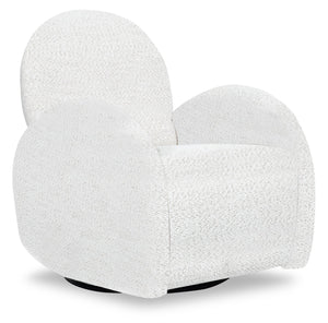 Fauteuil d’appoint pivotant, coulissant et inclinable Shay de 33 po en tissu de chenille beige pierre de rivière