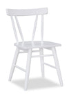 ["Chaise de salle à manger Remi avec dossier à lattes courbé - blanche"]