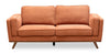 Sofa Kassia de Kort & Co. de 80 po de format condo en tissu d’apparence lin orange avec base et pattes en bois