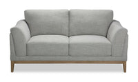  Causeuse Stella de 67,7 po tissu avec base en bois et coussins de dossier amovibles - grise