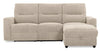 Sofa sectionnel de droite à inclinaison électrique Meadow 2 pièces en tissu de chenille taupe avec fauteuil long de rangement