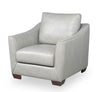 Fauteuil Royce en cuir véritable - gris tourterelle