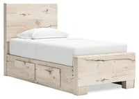  Lit simple Derekson avec rangement sous le lit - blanc