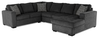  Sofa-lit sectionnel de droite Legend 4 pièces en chenille - poivre