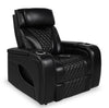 Fauteuil à inclinaison électrique Elite en cuir véritable avec fonction de massage - noir