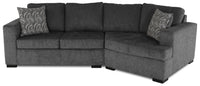  Sofa sectionnel de droite Legend 2 pièces en chenille avec fauteuil enveloppant - poivre