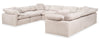 Sofa sectionnel modulaire Eclipse 8 pièces en tissu d'apparence lin - lin