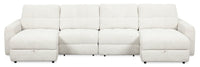  Sofa sectionnel modulaire Elevate de Scott Living 4 pièces en tissu en chenille beige avec fauteuils à coulissement électrique