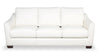 Sofa Royce Cindy Crawford Home de 84 po en cuir véritable blanc ivoire avec pattes en bois