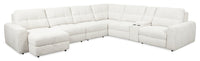  Sofa sectionnel modulaire de gauche Elevate de Scott Living 7 pièces en tissu en chenille avec inclinaison électrique - beige 