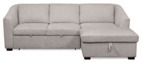  Sofa-lit sectionnel de droite Envy 2 pièces en tissu de chenille avec fauteuil long de rangement - gris brouillard