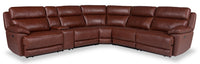  Sofa sectionnel à inclinaison Sorrento 6 pièces en cuir véritable - brique de Madrid