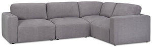 Sofa sectionnel modulaire Lotus 4 pièces en chenille - anthracite