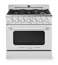  Cuisinière à gaz Classic Rétro par Unique de 36 po et de 5,2 pi3 à 6 brûleurs avec convection - blanc guimauve - UGP-36CR W 