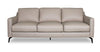 Sofa Moxie de 85,5 po en cuir véritable de qualité supérieure avec coussins de dossier amovibles et pattes en métal - beige