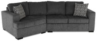  Sofa sectionnel de gauche Legend 2 pièces en chenille avec fauteuil enveloppant - poivre