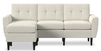  Sofa modulaire BLOK de Scott Living de 88,97 po en tissu bouclé ivoire avec fauteuil long, accoudoirs évasés et coussins réversibles