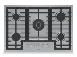 Surface de cuisson à gaz Bosch de série 800 de 30 po avec brûleur puissant à flamme double - NGM8059UC