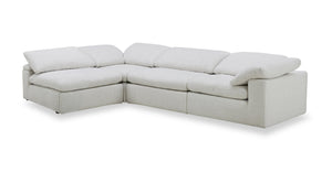 Sofa sectionnel modulaire Sky 4 pièces en tissu avec coussins amovibles en duvet et plumes - blé Nathan