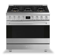 Cuisinière professionnelle à gaz Smeg de 4,6 pi3 - SPR36UGGX