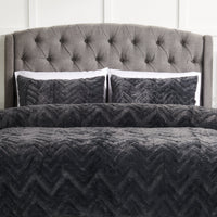  Ensemble d'édredon Tilda 3 pièces pour lit double ou grand lit - anthracite