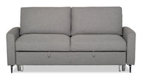  Sofa-lit Wilson de 77,5 po en tissu d’apparence lin gris Solis