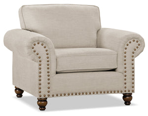 Fauteuil Wynn en chenille - lin