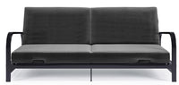 Futon Elbern de DHP avec housse en microfibre grise