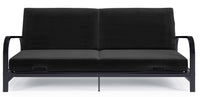 Futon Elbern de DHP avec housse en microfibre noire