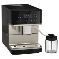  Machine à espresso Milk Perfection CM 6360 de Miele noir obsidienne avec fini acier métallique pur