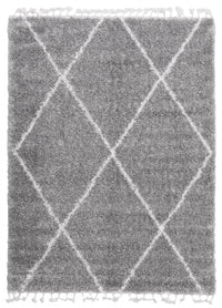Carpette à poil long Helma Losange gris clair 6 pi 7 po x 9 pi 6 po