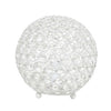 Lampe de table Elipse Elegant Designs balle de 8 po avec paillettes de cristal, blanche