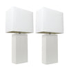 Ensemble 2 lampes de table moderne Elegant Designs en cuir blanc