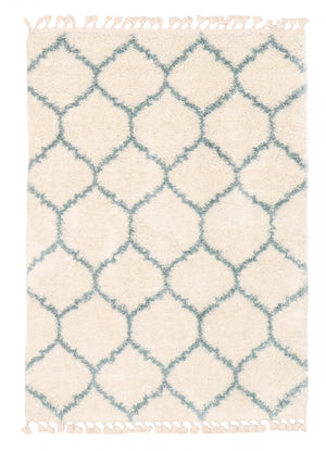 Carpette à poil long Helma Trellis crème 8 pi 0 po x 10 pi 0 po